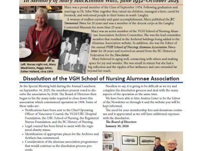 VGH SON Spring Newsletter 2026 Main page